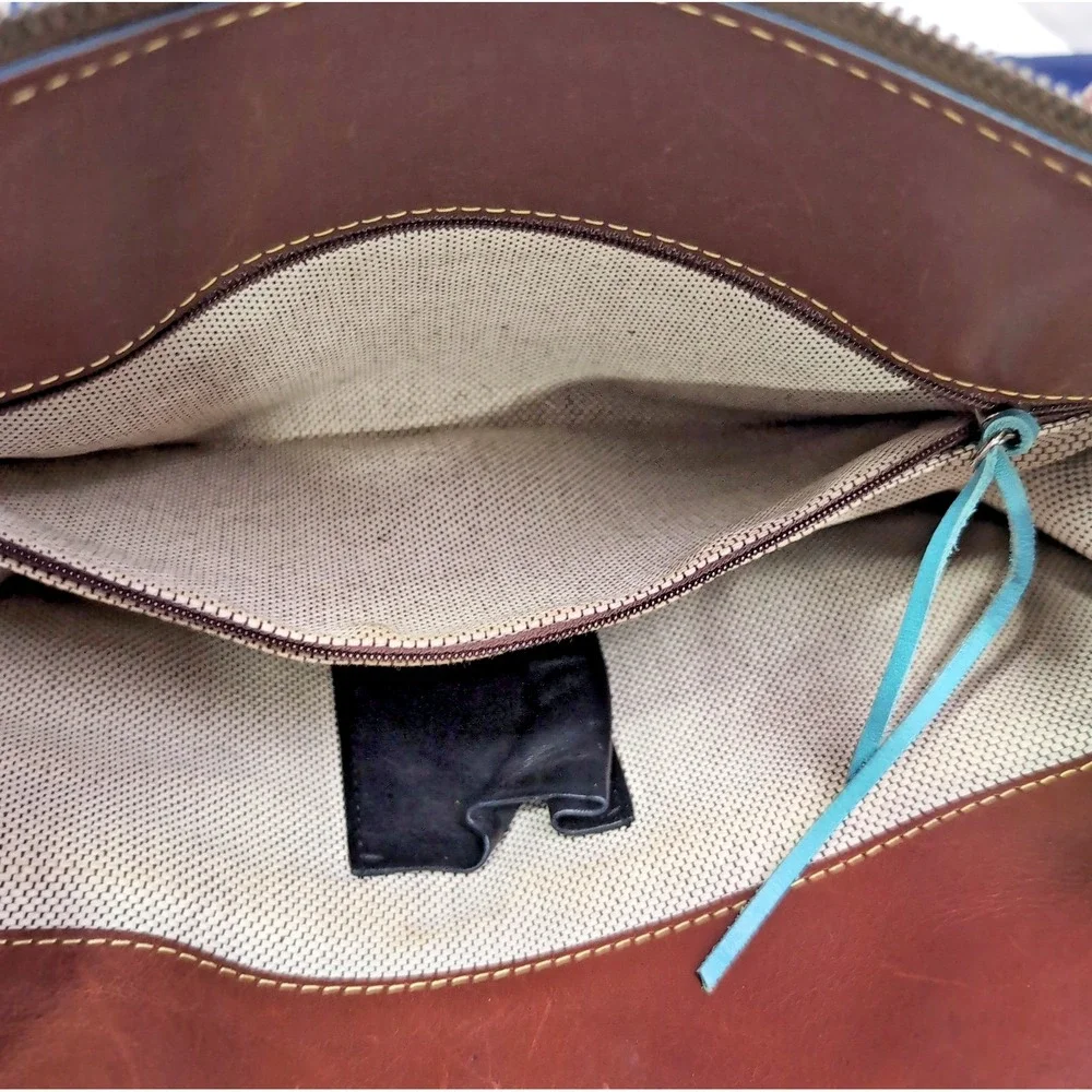 2005 Dooney & Bourke Bolero Western Satchel Black/Brown Leather Conchos Dust Bag